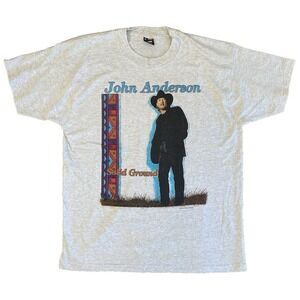 VTG 1993 XL X-Large John Anderson Solid Ground Country Music T-Shirt Gray Aztec
